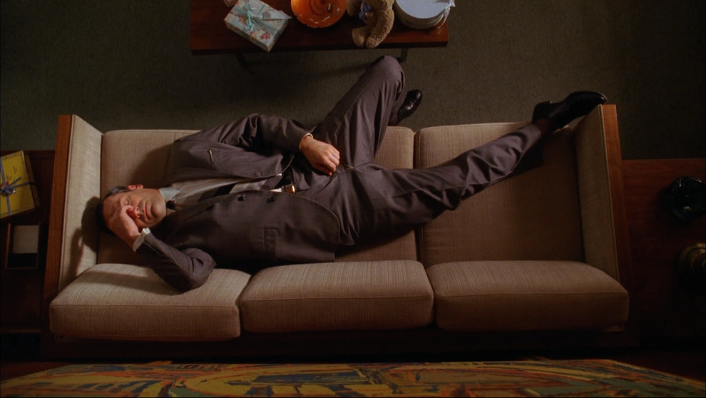 Don Draper Hungover At Work Napping to hide a hangover