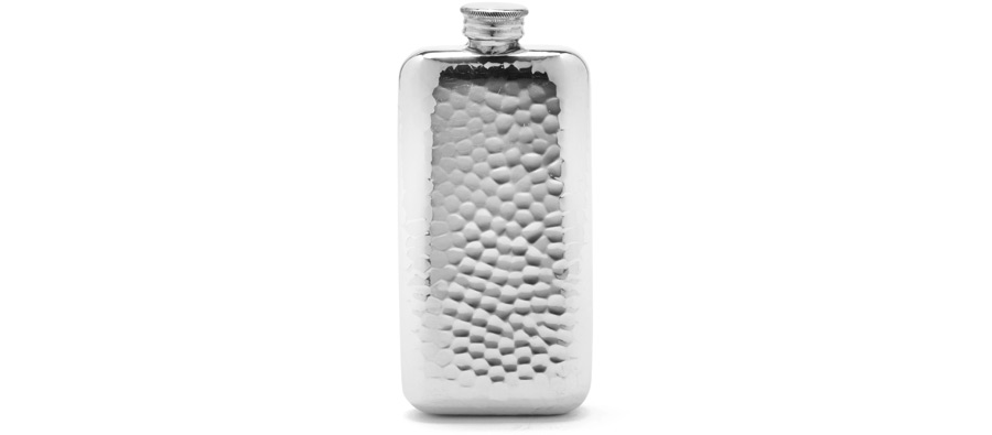 Hammered Pewter Flask Handmade in England | Best Hip Flasks | Sobur Hangover Cure