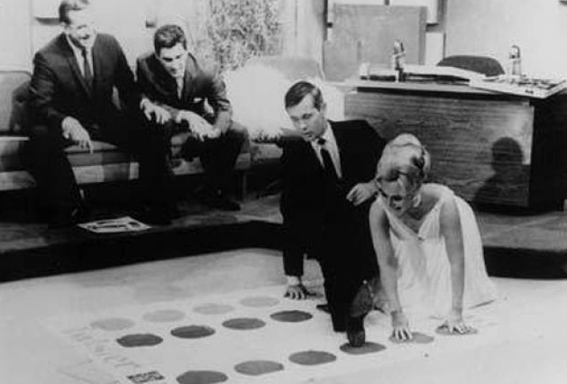 Johnny Carson playing Twister on a 1966 episode of the Tonight Show